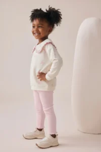 Minipodyum Girl's Printed Frilled Baby Collared Tights Double Set - Image 3