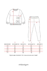 Minipodyum Girl's Mobile Bow Tight Leg Tights Double Set - Image 5
