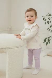 Minipodyum Baby Girl Bandana Tights 3 Pieces Bottom Top Set
