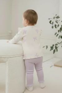 Minipodyum Baby Girl Bandana Tights 3 Pieces Bottom Top Set - Image 2