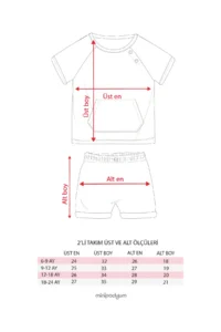 Minipodyum Kangaroo Pocket T-shirt Shorts Unisex Summer Double Set - Image 2