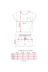 Minipodyum Striped T-shirt with Pockets and Shorts Baby Boy Summer Double Set - Image 2
