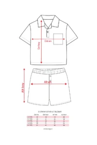 Minipodyum Boy's Plaid Shirt Shorts Muslin Summer Double Set - Image 8
