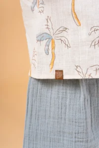 Minipodyum Boy's Printed Shirt Shorts Muslin Summer Double Set - Image 6