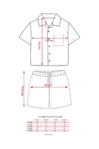 Minipodyum Boy's Printed Shirt Shorts Muslin Summer Double Set - Image 8