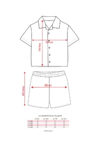 Minipodyum Boy's Buttoned Shirt Shorts Muslin Summer Double Set - Image 6