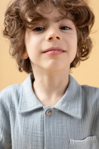 Minipodyum Boys Shirt Shorts Muslin Summer Set - Image 3