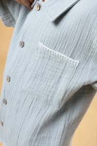 Minipodyum Boys Shirt Shorts Muslin Summer Set - Image 4