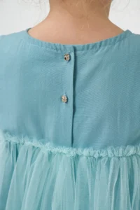 Minipodyum Girl's Bow Tulle Summer Birthday Special Occasion Dress - Image 4