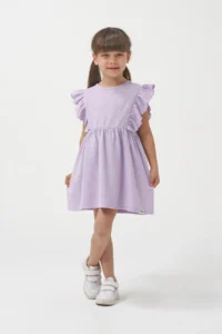Minipodyum Frilly Girls' Summer Waffle Dress