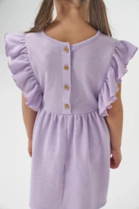 Minipodyum Frilly Girls' Summer Waffle Dress - Image 4