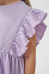 Minipodyum Frilly Girls' Summer Waffle Dress - Image 5