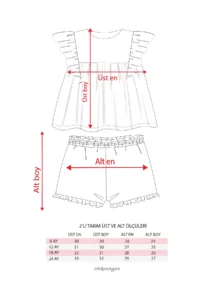 Minipodyum Baby Girl Ruffle Detailed Muslin Summer Set - Image 2