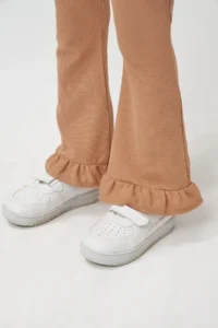 Minipodyum Girl's Summer Waffle Double Set with Gathered Sleeves and Legs - Image 6