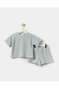 Minipodyum Unisex Set with Oversized Drop Sleeve Shorts