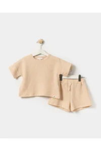Minipodyum Unisex Set with Oversized Drop Sleeve Shorts