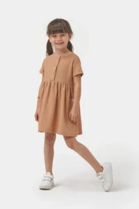 Minipodyum Girls Summer Waffle with Pockets Casual Dress - Image 2