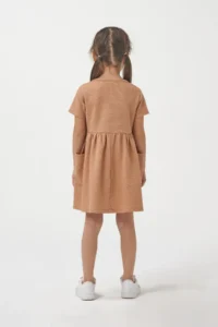 Minipodyum Girls Summer Waffle with Pockets Casual Dress - Image 3