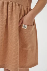 Minipodyum Girls Summer Waffle with Pockets Casual Dress - Image 5