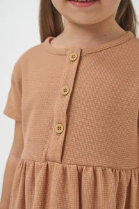 Minipodyum Girls Summer Waffle with Pockets Casual Dress - Image 6