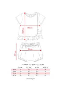 Minipodyum Baby Girl T-shirt Summer Double Set with Knitted Muslin Shorts - Image 2