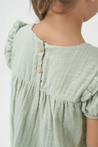Minipodyum Girl's Watermelon Sleeve Summer Muslin Double Set with Shorts - Image 6