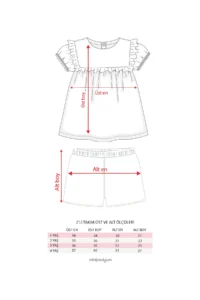 Minipodyum Girl's Watermelon Sleeve Summer Muslin Double Set with Shorts - Image 6