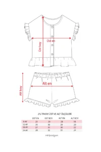 Minipodyum Baby Girl Front Buttoned Muslin Summer Set - Image 2