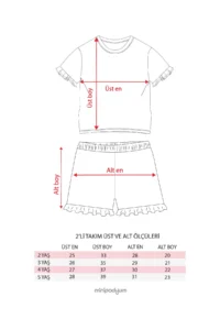 Minipodyum Girl's Knitted Muslin Summer Double Set with Embroidery Detailed Shorts - Image 6