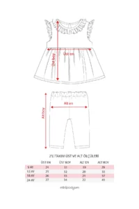 Minipodyum Baby Girl Floral Knitting Muslin Summer Set - Image 2