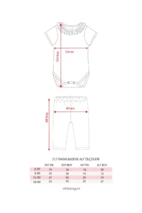 Minipodyum Baby Girl Bodysuit Knitted Muslin Bandana Summer 3-Piece Set - Image 2
