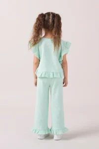 Minipodyum Girls' Frilly Waffle Summer Set - Image 3
