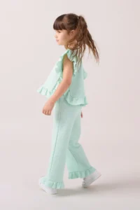 Minipodyum Girls' Frilly Waffle Summer Set - Image 4