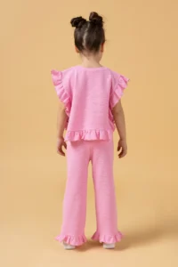 Minipodyum Girls' Frilly Waffle Summer Set - Image 3