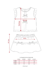 Minipodyum Girl's Summer Two-piece Suit with Balloon Skirt and Bow Detail - Image 6