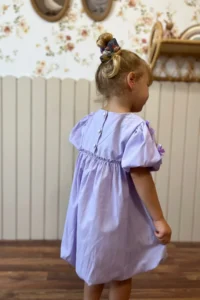 Minipodyum Girls' Summer Balloon Dress with Bow Detail - Image 4