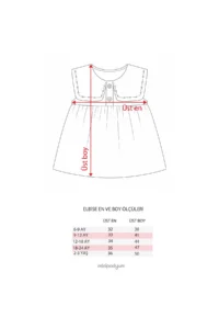 Minipodyum Baby Girl Festive Linen Dress with Embroidered Collar and Bag - Image 8