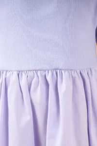 Minipodyum Girls' Bow Detailed Summer Balloon Dress-Lilac - Image 5