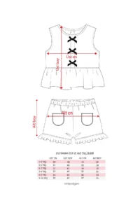 Minipodyum Girl's Linen Summer Double Set with Bow Detailed Shorts - Image 8