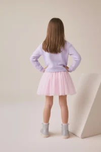 Minipodyum Cherry Detailed Tulle Girls' Dress - Image 2