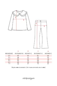 Minipodyum Big Collar Bow Printed Tights Girl's Top and Bottom Set - Image 6