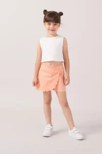 Minipodyum Girls' Embroidery Detailed Shorts Skirt - Image 2