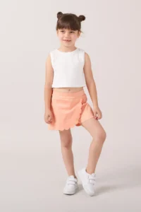 Minipodyum Girls' Embroidery Detailed Shorts Skirt - Image 3