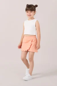 Minipodyum Girls' Embroidery Detailed Shorts Skirt - Image 4
