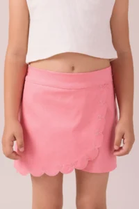 Minipodyum Girls' Embroidery Detailed Shorts Skirt