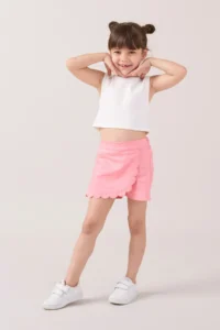 Minipodyum Girls' Embroidery Detailed Shorts Skirt - Image 2