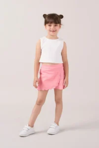 Minipodyum Girls' Embroidery Detailed Shorts Skirt - Image 3