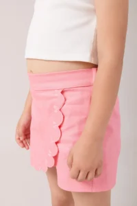 Minipodyum Girls' Embroidery Detailed Shorts Skirt - Image 5