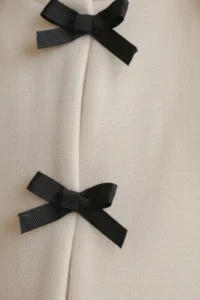 Minipodyum Festive Girl's Top and Bottom Set with Pockets and Bow Detail - Image 3