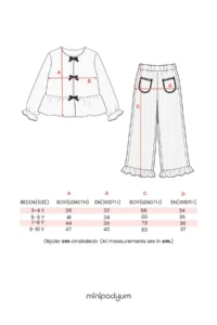 Minipodyum Festive Girl's Top and Bottom Set with Pockets and Bow Detail - Image 5